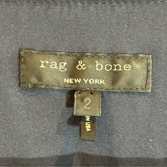 RAG & BONE Sz 2 (vanity)  Silk Flowy Made in the USA Hi Low 3/4 Sleeves Blouse - Picture 2 of 8